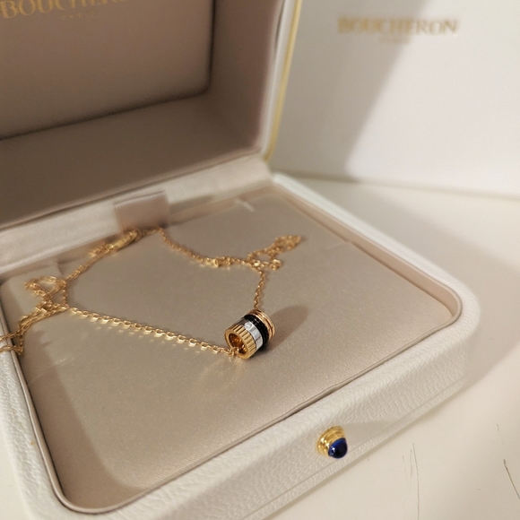 Boucheron Quatre Classique Mini Ring Pendant Necklace Gold&Diamond - Picture 2 of 2